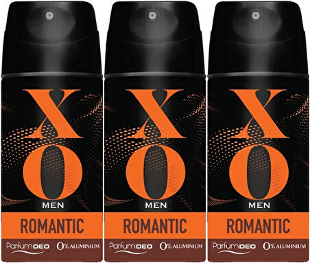 XO Deodorant 150ML Men-Erkek Romantıc (3 Lü Set)