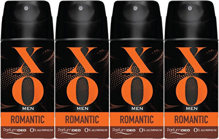 XO Deodorant 150ML Men-Erkek Romantıc (4 Lü Set)