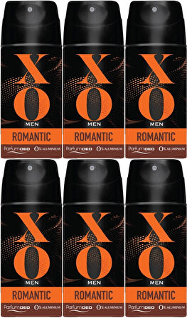 XO Deodorant 150ML Men-Erkek Romantıc (6 Lı Set)