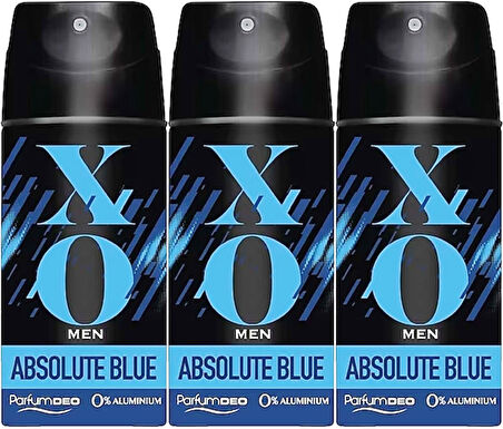 XO Deodorant 150ML Men-Erkek Absolute Blue (3 Lü Set)