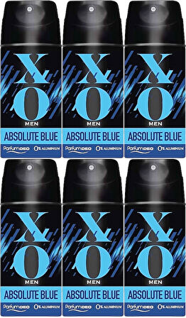 XO Deodorant 150ML Men-Erkek Absolute Blue (6 Lı Set)