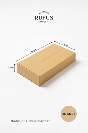 31,5x18x5,5cm Kraft Koli 25 Adet