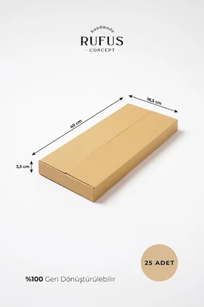 40x18,5x3,5cm Kraft Koli 25 Adet