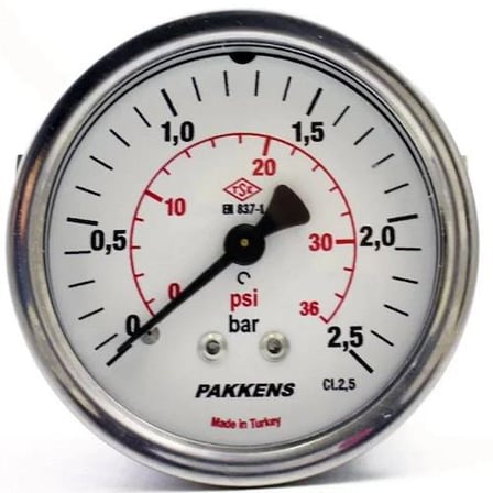 Pakkens 50x100 Kuru Arkadan Çıkışlı Manometre