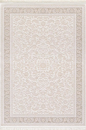 Artemis Halı Palace 05201E Krem Vizon Klasik Retro İpek Halı