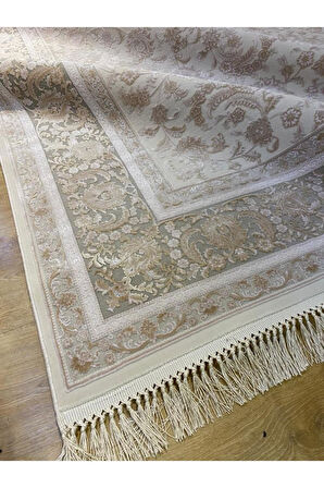 Artemis Halı Palace 05201E Krem Vizon Klasik Retro İpek Halı