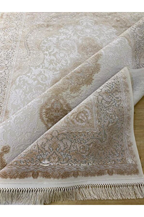 Artemis Halı Palace 05202C Krem Vizon Klasik Retro İpek Halı