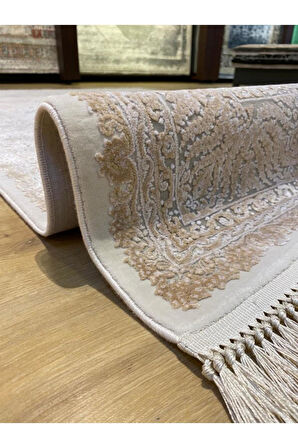 Artemis Halı Palace 05202C Krem Vizon Klasik Retro İpek Halı