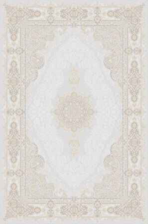 Artemis Halı Palace 08021A Krem Vizon Klasik Retro İpek Halı
