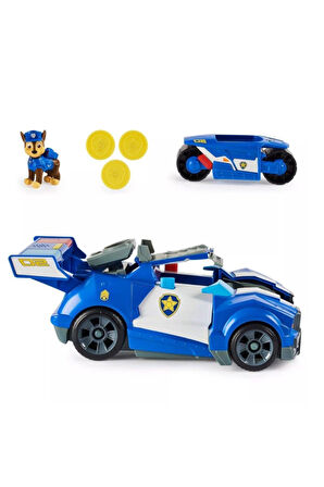 6060759 Paw Patrol, Chase'in 2si1 Arada Dönüşebilen Işıklı Şehir Aracı Ve Sesli Motosikleti / Paw Pa