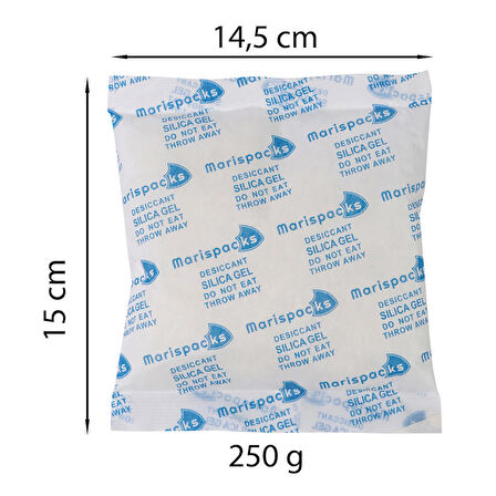 Marispacks 250 g x 2 adet silikajel nem alıcı paket (nonwoven, aluminyum doypack ambalajda)