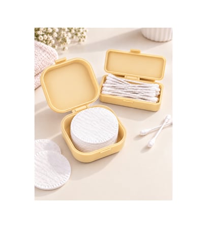 Kulak Çubuğu Ve Pamuk Seyahat Kabı 3d Baskı Taşınabilir Hijyenik Organizer Bambu