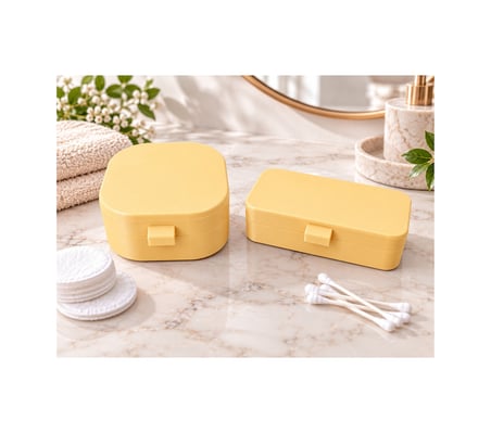 Kulak Çubuğu Ve Pamuk Seyahat Kabı 3d Baskı Taşınabilir Hijyenik Organizer Bambu
