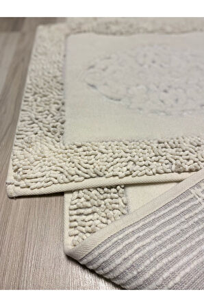 Pamukkent Yumuşacık, Süper Emici 2'li 100% Pamuk Ultra Lüks Banyo Paspası Seti