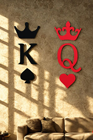 Dekoratif Özel Tasarım Kral Kraliçe Figür Yatak Odası Oturma Odası Salon 14 X 12 Cm