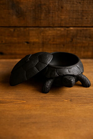 3D Kaplumbağa Figürlü Kapaklı Dekoratif Obje Takı Organizeri, Lokumluk ve Sunumluk