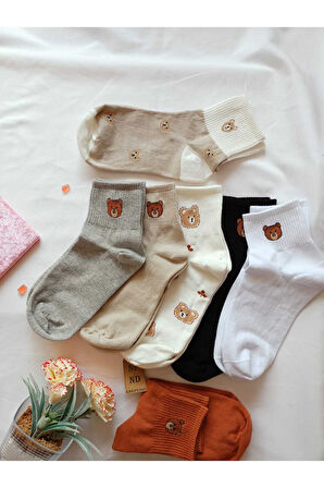 2 ÇİFT DİKİŞSİZ SOKET PAMUK ÇORABI YUMUŞAK KADIN KREM GRİ ÇORAP HEDİYE 36-40