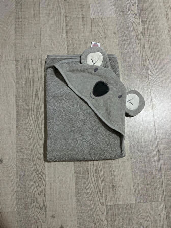 PAMUK BEBEK HAYVAN FİGÜRLÜ ÇOCUK/BEBEK BANYO VE PLAJ HAVLUSU