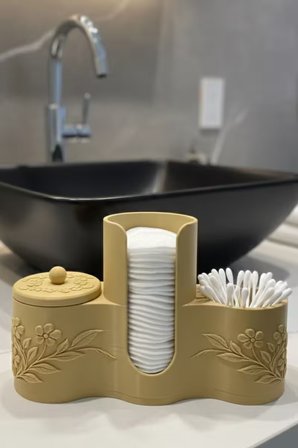Banyo Organizer Seti - Pamukluk, Kulak Çubuğu ve Çok Amaçlı Düzenleyici