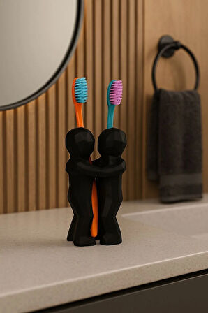 3D Hediye Çiftler İçin Diş Fırçalığı Minimalist Banyo Aksesuarı Geri Dönüştürülmüş PLA 13 X 9 cm