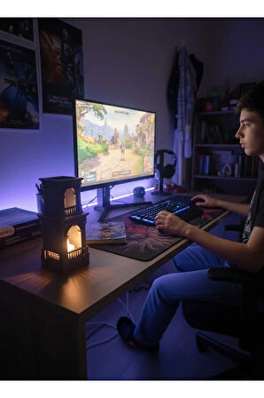 3D Dekoratif Osmanlı Dönemi Saray Kulesi Temalı Led Mumluk ve Biblo (Led Mum Hediyedir)