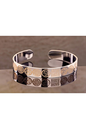 Titanyum Kaplama Gümüş Renk Dualı Çelik Bileklik Paslanmaz Kararmaz Unisex