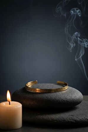 Altın Renk Unisex Ayetel Kürsi Nalı Şerif Yazılı Çelik Bileklik Ayarlanabilir Paslanmaz Kararmaz