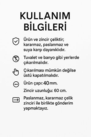 Siyah Hilye-i Şerif Yazılı Paslanmaz Kararmaz Çelik Kolye Çelik Zincir (Unisex)