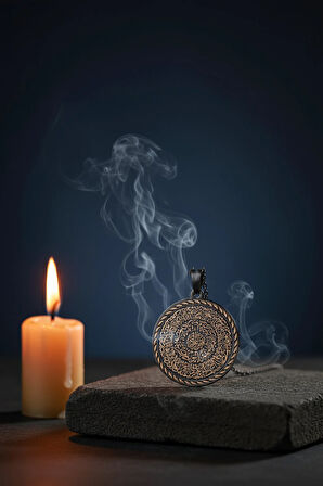 Siyah Hilye-i Şerif Yazılı Paslanmaz Kararmaz Çelik Kolye Çelik Zincir (Unisex)