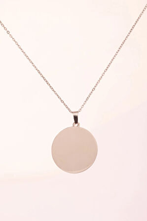 Gümüş Renk Fetih Suresi Yazılı Çelik Kolye Kararmaz Paslanmaz Zincir (Unisex)