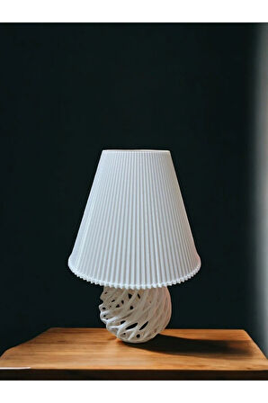 Twıster Model Özel Tasarım Abajur ve Masa Lambası Beyaz