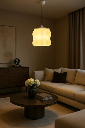 Dekoratif Avize Ice Serisi Ev Ofis Veranda Mutfak Çap 20 Cm ( Büyük Boy )