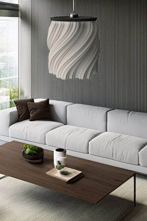 Modern Sarkıt  Tekli Avize Krema Serisi ( 23x27 cm )Salon Mutfak Oturma Odası Cafe Bar