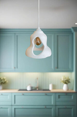 Rustik İskandinav Serisi Beton Görünümlü Tekli Avize Sarkıt Çevre Dostu Avize Salon Mutfak