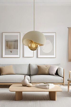 Rustik İskandinav Serisi Beton Görünümlü Sarkıt Çevre Dostu Avize( Rustik Ampul Hediyeli)