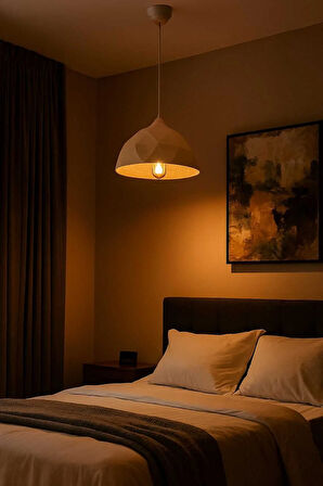 Modern Mozaik Desen Özel Beton Görünümlü Doku Rustik İç Desenli Sarkıt Avize Vegan