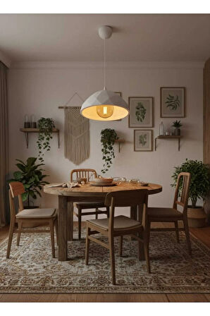 Modern Mozaik Desen Özel Beton Görünümlü Doku Rustik İç Desenli Sarkıt Avize Vegan