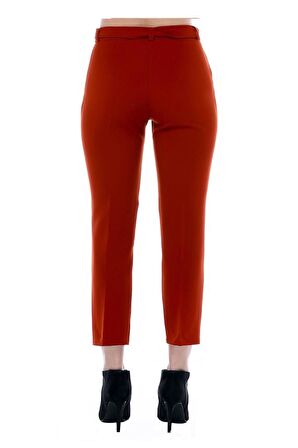 Kuşaklı Kiremit Bilek Kadın Pantolon