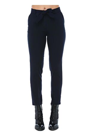 Kuşaklı Lacivert Bilek Kadın Pantolon