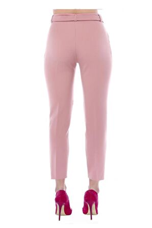 Kuşaklı Pudra Bilek Kadın Pantolon
