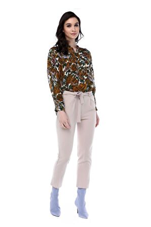 Kuşaklı Taş Bilek Kadın Pantolon