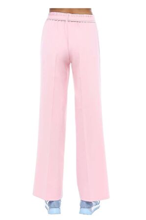 Kuşaklı Bol Paça Pudra Kadın Pantolon