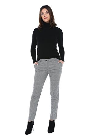 Atlas Ekose Bilek Gri Kadın Pantolon
