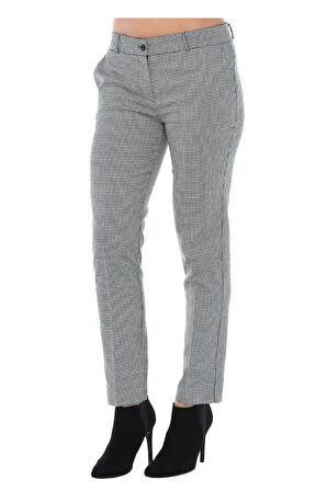 Atlas Ekose Bilek Gri Kadın Pantolon