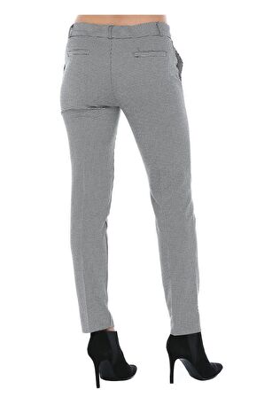 Atlas Ekose Bilek Gri Kadın Pantolon