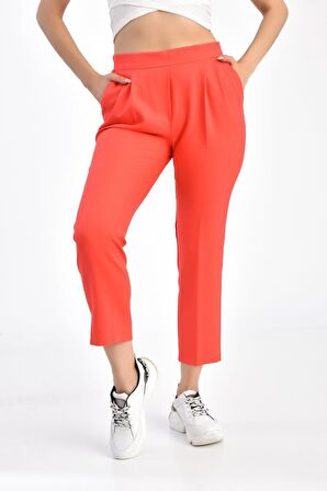 Belden Lastikli Fuşya Bilek Kadın Pantolon