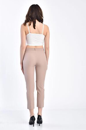 Kuşaklı Vizon Bilek Kadın Pantolon