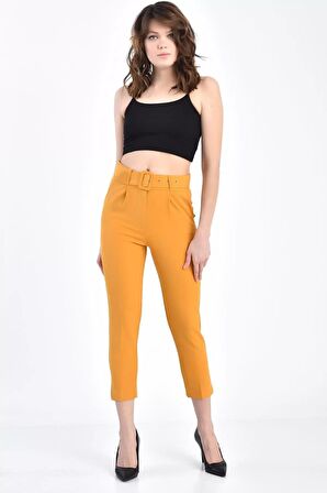 Kemerli Hardal Bilek Kadın Pantolon
