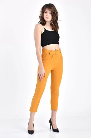 Kemerli Hardal Bilek Kadın Pantolon