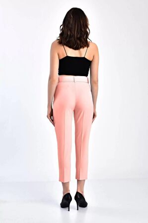Kemerli Pudra Bilek Kadın Pantolon